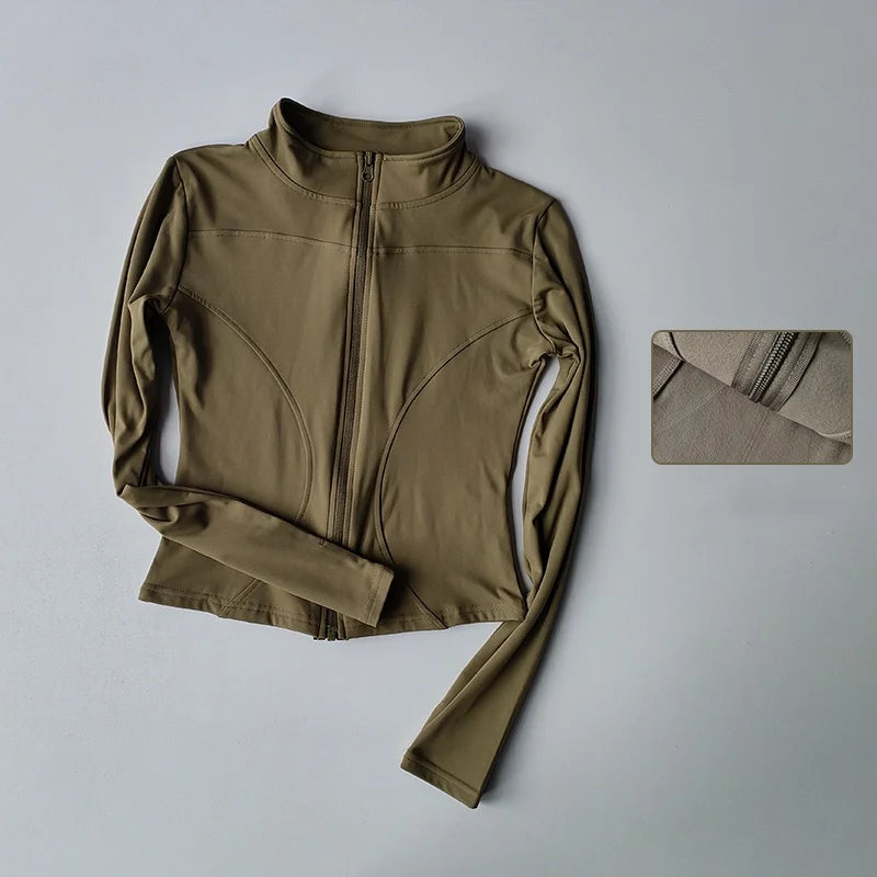 Sports Long Sleeved Women Slim Jacket Running Fitness Jacket Top