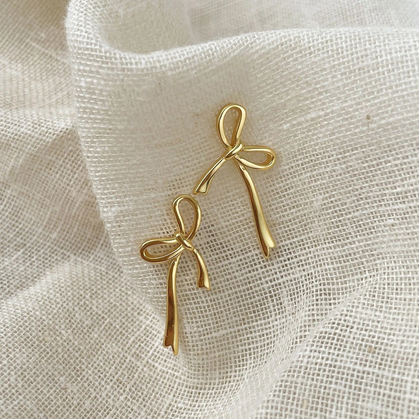 18K Gold Plated Y2K Bow Earrings Cute Jewelry Piercing Ear