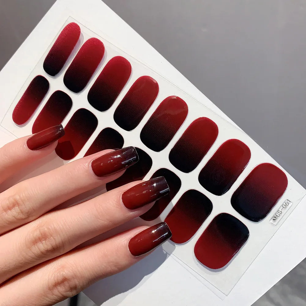 Gel Nail Stickers Solid Color Nail