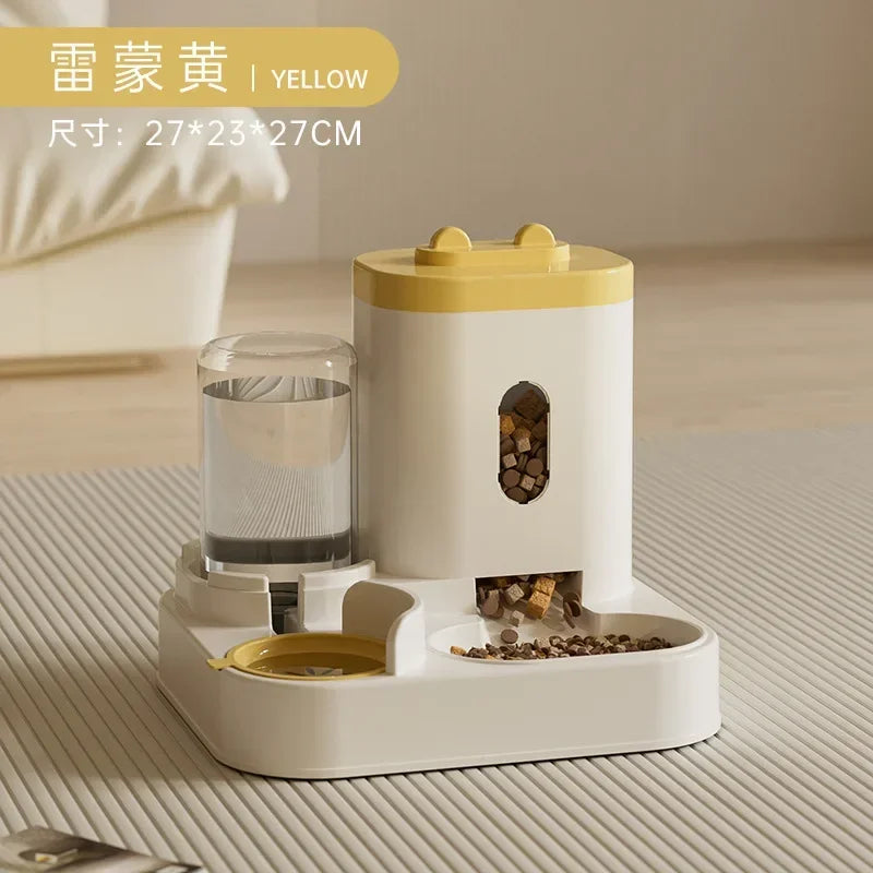 Automatic Feeder Dog Cat Food Bowl With Water Fountain Large