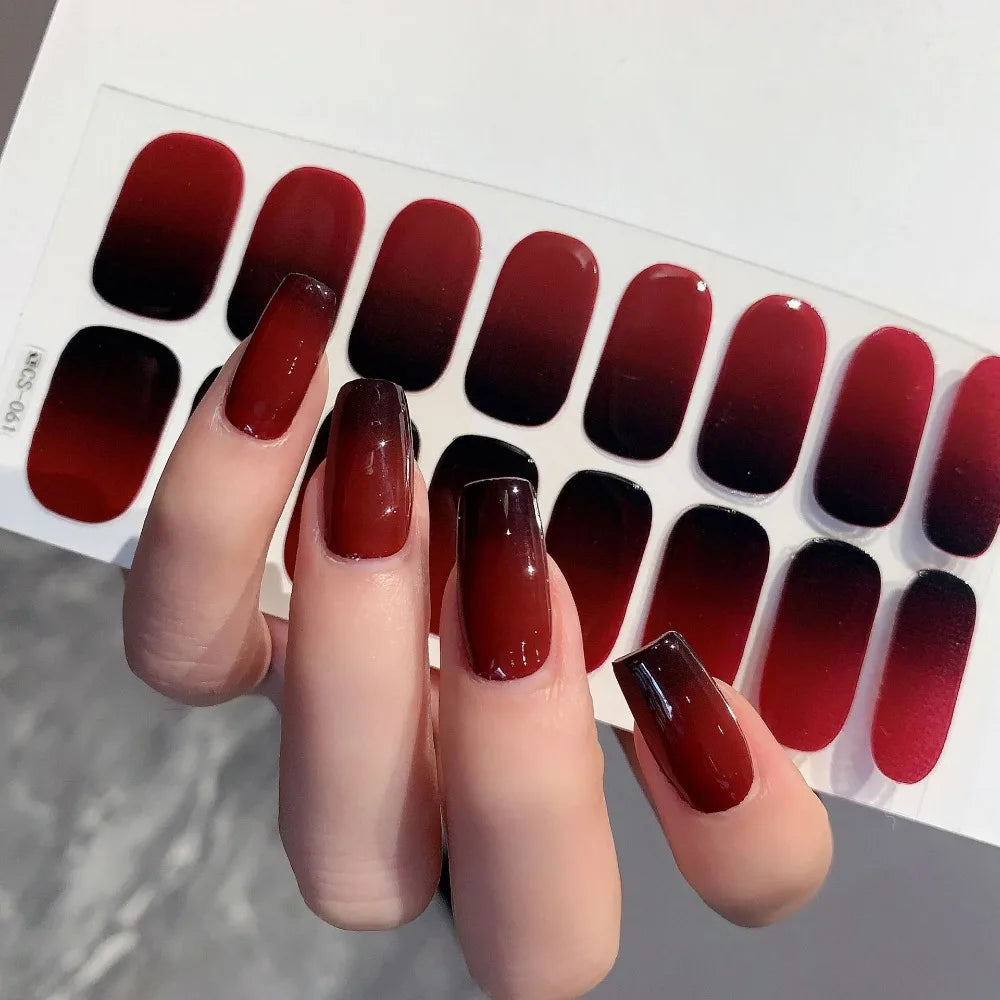 Gel Nail Stickers Solid Color Nail