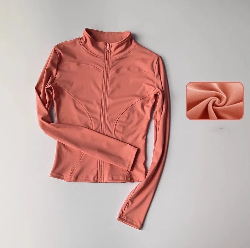 Sports Long Sleeved Women Slim Jacket Running Fitness Jacket Top
