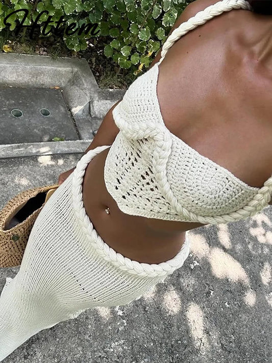 Knit Halter 2 Piece Suit Women