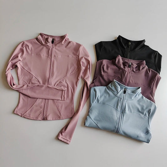 Sports Long Sleeved Women Slim Jacket Running Fitness Jacket Top