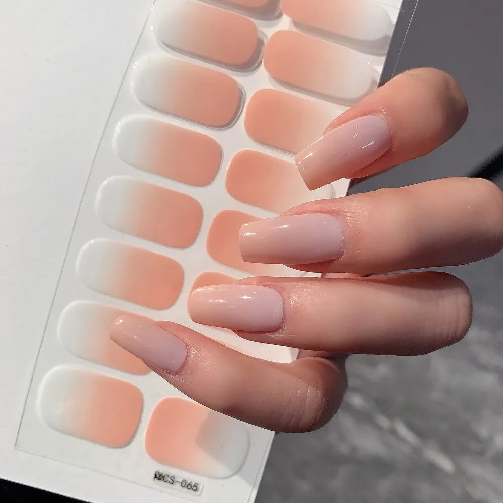 Gel Nail Stickers Solid Color Nail