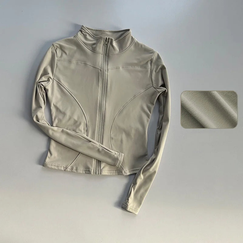 Sports Long Sleeved Women Slim Jacket Running Fitness Jacket Top