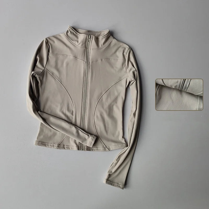 Sports Long Sleeved Women Slim Jacket Running Fitness Jacket Top