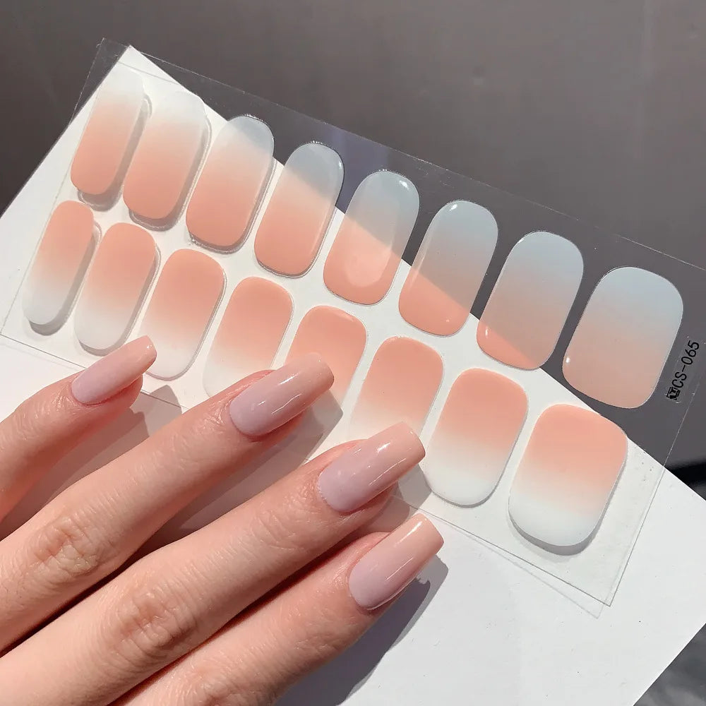 Gel Nail Stickers Solid Color Nail