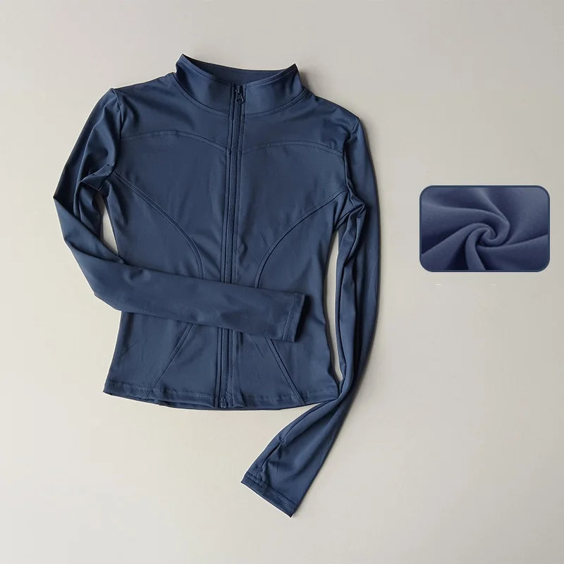 Sports Long Sleeved Women Slim Jacket Running Fitness Jacket Top