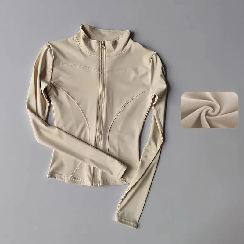 Sports Long Sleeved Women Slim Jacket Running Fitness Jacket Top
