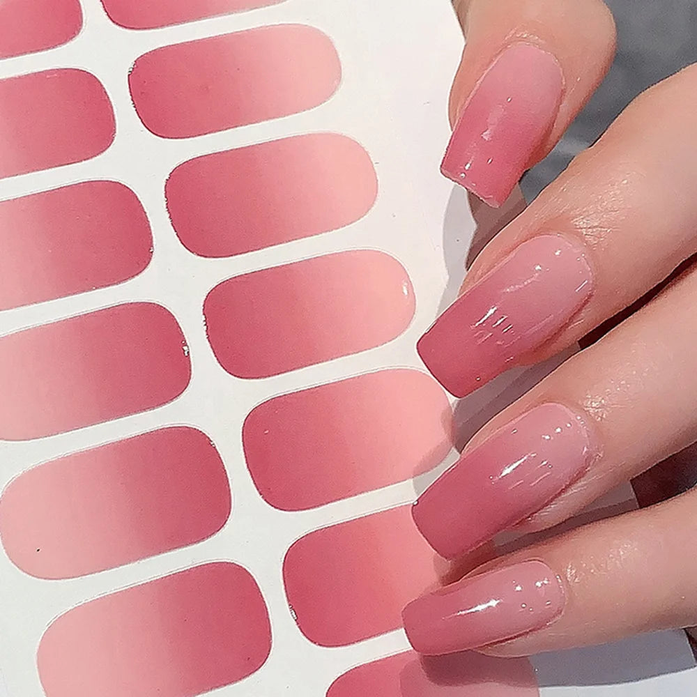 Gel Nail Stickers Solid Color Nail