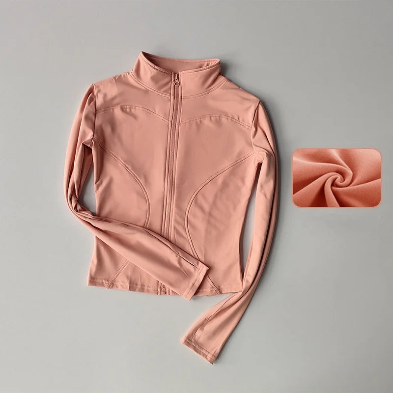 Sports Long Sleeved Women Slim Jacket Running Fitness Jacket Top